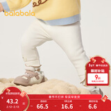 巴拉巴拉童装宝宝裤子婴儿长裤儿童打底裤加绒加厚冬季萌男童女童 奶白10501 90