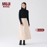 MUJI女式 木棉混 灯芯绒 A字裙 中长款半身裙子女款 美拉德 BE11CC3A 象牙色 M 160/66A