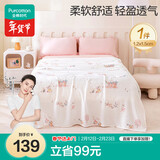 全棉时代儿童纱布被子纯棉空调被夏凉被宝宝幼儿园盖毯花开半夏1.2×1.5m