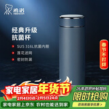 希诺（heenoor）抗菌保温杯316L不锈钢茶杯男带滤网车载水杯XN-9606K深灰色 480mL