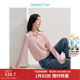 茵曼毛衣女POLO领冬季新年红装套头针织衫2026春季通勤长袖毛衣上衣 藕粉色 M