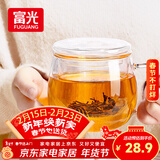 富光花茶杯 男女士茶水分离杯子 双层办公泡茶玻璃杯带把高硼硅水杯