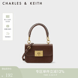CHARLES&KEITH复古编织拎手提包斜挎包单肩包包女包生日女神节礼物CK2-50781528 Chocolate巧克力色 S