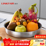 凌丰304不锈钢餐盘子菜碟家用菜盘家用圆盘加厚碟子骨碟菜盆 菜碟-内径24cm