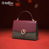 金利来女包百搭手提包单肩包时尚斜挎包拎包小方包新年礼物 复古酒红