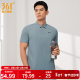 361°运动翻领t恤男2026年春夏季新款休闲透气短袖情侣POLO衫 【男款】岛灰蓝 2XL