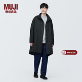 MUJI MUJI 男式 木棉混 大衣 风衣外套男中长款长袖立领男装AD0VDA4S 黑色 XL(180/104A)