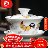 MULTIPOTENT盖碗泡茶碗仿古2.8亿明成化斗彩手绘鸡缸杯盖碗三号