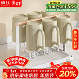 帅仕（shuaishi）沥水杯架子置物架玻璃杯架倒挂茶杯红酒杯架家用杯子架托盘白色