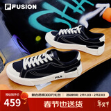 FILA FUSION斐乐男鞋POP帆布鞋潮牌男子潮流板鞋街拍运动休闲鞋男 黑-BK 39