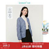 茵曼（INMAN）轻薄简约无领短款羽绒马甲女士2025新款可内搭可外穿薄款外套 雾霾蓝 M