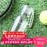 乐扣乐扣（LOCK&LOCK）夏季运动水杯简约塑料杯户外便携水壶男女学生杯子白色350ML