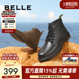 百丽（Belle）潮搭马丁靴男冬季商场同款真皮英伦风休闲靴加绒92267DD0 棕色6孔（疯马皮）-A0926 42 (260mm)