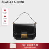 CHARLES&KEITH复古锁扣豆腐包单肩斜挎包包女包生日礼物新年礼物CK2-80781400 Black黑色CK2-80782444 S/M
