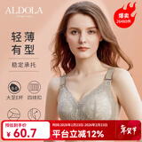 雅黛俪内衣女文胸无钢圈大胸显小薄款胸罩收副乳聚拢蕾丝大码乳罩本命年 浅灰 90E /40E