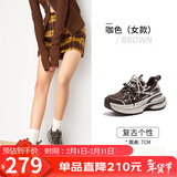 骆驼（CAMEL）银月户外复古老爹鞋厚底休闲鞋 L24A283742 咖色 38