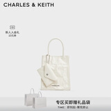 CHARLES&KEITH纯色褶皱磁吸手提单肩斜挎托特包包女包生日礼物CK2-30782347