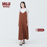 MUJI 女式 易干弹力泡泡纱 背带裤 女装夏季连体裤吊带BC2JRA4S 砖红色 XL （165/92A）
