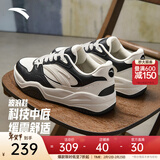 安踏波浪鞋3丨樊振东同款2026春季厚底板鞋潮流休闲鞋轻质运动鞋子 【男款】象牙白/基础黑-4 40