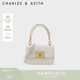 CHARLES&KEITH复古编织拎手提包斜挎包单肩包包女包生日女神节礼物CK2-50781528 Ivory象牙色 S