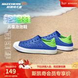 Skechers斯凯奇儿童洞洞鞋夏季凉鞋男女童涉水溯溪鞋防滑沙滩拖鞋91995L 男童/蓝色/柠檬色/BLLM 37