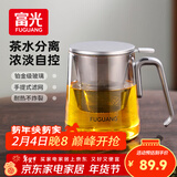 富光茶杯茶水分离男士泡茶玻璃喝水杯子办公室高档送礼花茶杯公道杯