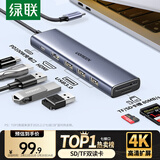 绿联Type-C扩展坞USB-C拓展坞转HDMI读卡器HUB分线器SD卡TF多合1通用苹果17Macbook华为小米笔记本iPad