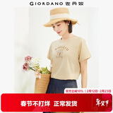 佐丹奴短袖t恤女纯棉法式漫画印花趣味减龄圆领体恤13324330
