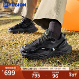 FILA  FUSION斐乐潮牌女鞋经典百搭硬糖鞋厚底老爹鞋时尚运动休闲鞋 黑色-BK 37.5