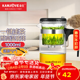 金灶（KAMJOVE）耐热玻璃泡茶壶弹压式过滤飘逸杯茶水分离泡茶器茶道杯茶水壶茶具 【一键滤茶】TP-200茶壶 1000ml