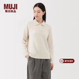 MUJI女式 羊毛混毛圈花式线POLO针织衫毛衣女装上衣25年冬季 BA1QLA5A 燕麦色 M (160/84A)