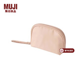 MUJI 聚酯纤维化妆包 收纳包便携式 小化妆包 洗漱包收纳袋 居家旅行 迷你/10.5*7.5*3cm/粉米色