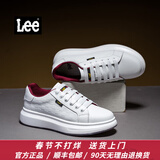 Lee男鞋休闲鞋设计感增高小白鞋男生时尚经典板鞋舒适百搭白色鞋子男 酒红 40 【偏大/请拍小一码】