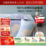 百丽丝水星家纺出品枕头套单件 全棉枕套枕巾纯棉枕头罩枕套一对48x74cm