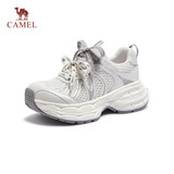 骆驼（CAMEL）银月2代老爹鞋女透气增高休闲鞋 L25A283148 珍珠白 37