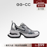 GG-CC【明星同款】月落星河银色厚底老爹鞋女百搭秋季新款G23X4317 银色 皮面 35