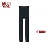 MUJI 女式 里抓绒厚款收腿裤打底裤女款紧身裤保暖25年冬季女装 黑色 L (身高160-165 臀围95-100)