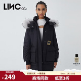 金羽杰冬季新潮羽绒派克服女中长款大毛领连帽拼接羽绒服女士Y21606161