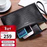 高尔夫（GOLF）头层牛皮男士手包多卡位手拿包鳄鱼纹大容量信封手抓包送男友礼物