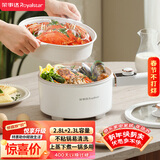 荣事达（Royalstar）电煮锅 小电锅 宿舍小锅 电热锅学生宿舍泡面电火锅 多功能多用途DZG28Y 2.8L配蒸笼家电
