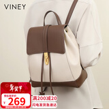 viney牛皮双肩包女大容量轻便出行旅游旅行背包学生书包生日情人节礼物