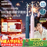 飞利浦（PHILIPS）Sonicare电动牙刷钻石3系 6730升级官方旗舰店送父母男生女生成人情侣套装生日礼物新年情人节礼物 蓝粉双支情侣装