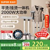 苏泊尔（SUPOR）挂烫机家用手持蒸汽电熨斗烫衣服双杆小型立式2000W熨烫机GT33CP-20 钛灰色