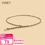 viney牛皮女士皮带时尚腰带装饰链条腰链外搭西装收腰裤带裤带生日礼物
