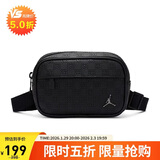 Jordan男子乔丹 纯色压花 肩带可调节拆卸 单肩相机包HV1622-010黑 均码