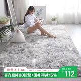 梦蜓长绒丝毛客厅地毯茶几卧室飘窗床边毯垫  简约银灰200*250cm