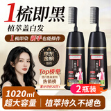 同仁堂 染发膏一梳黑植物染发剂轻松染长效盖白焗油膏自然黑510ml*2瓶