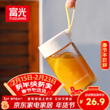 富光清然玻璃杯 高硼硅玻璃水杯子 女生便携牛奶咖啡刻度茶杯330ml