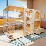 蔻丝 蔻丝猫笼子带厕所一体家用超大透明智能遥控灯猫柜猫别墅猫屋