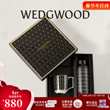 Wedgwood不锈钢保温杯高颜值咖啡杯便携水杯陶瓷涂层茶杯保冷保热随行杯 金粉年华曜石黑保温杯+马克杯